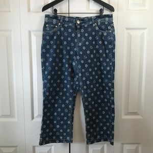 Vintage 90's Y2K DG Flower Print Denim Crop Jeans sz 10 Mom jeans